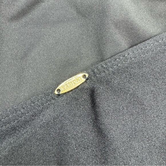 NWT KAMONI Blk Plunge Belted Cut Out Back Tie High Cut Cheeky One Pc. Swimsuit M - Picture 12 of 16